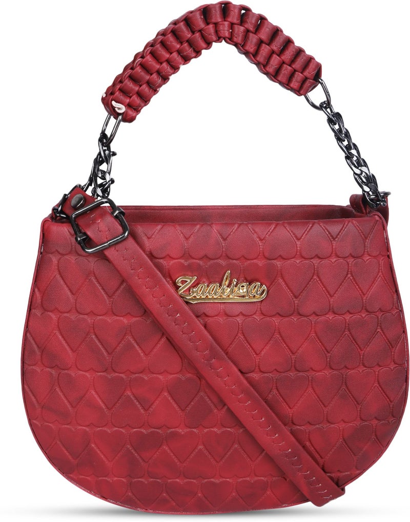Osman Stylish Mahroon Heart Design Sling Bag for Girls - Image 5